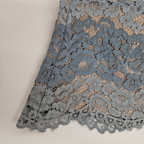 WAYF Dream Lover Long Sleeve Lace Mini Dress In Blue Size Medium - Picture 8 of 12